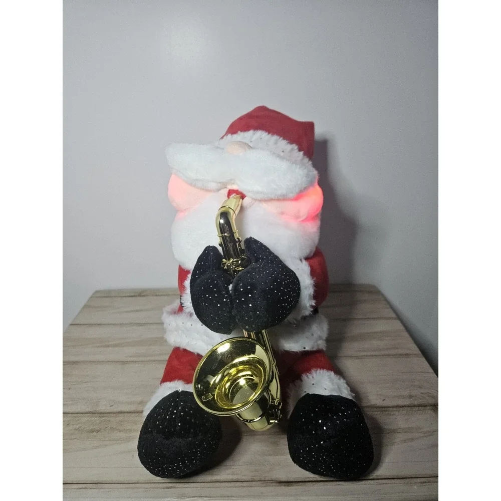 Animated Saxophone Santa Claus Plush Musical Singing Dancing Christmas Light Up